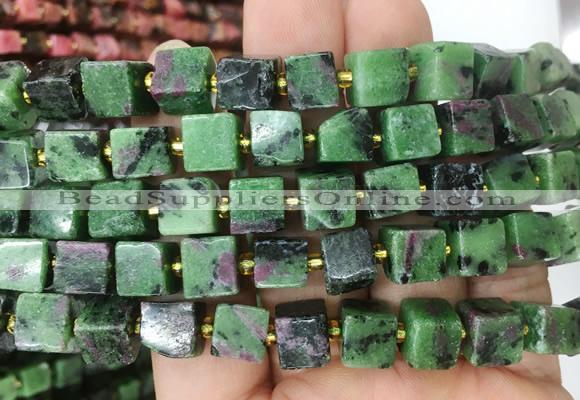 CUBS94 15 inches 8 - 9mm cube ruby zoisite gemstone beads wholesale