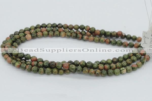 CUG04 15.5 inches 8mm round unakite gemstone beads wholesale