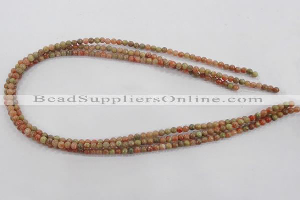 CUG100 15.5 inches 4mm round Chinese unakite beads wholesale