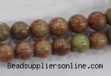 CUG103 15.5 inches 10mm round Chinese unakite beads wholesale