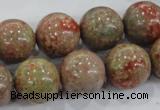 CUG106 15.5 inches 16mm round Chinese unakite beads wholesale