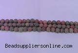 CUG180 15.5 inches 4mm round matte unakite gemstone beads