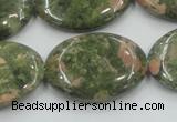 CUG63 16 inches 22*30mm oval natural unakite gemstone beads wholesale