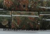 CUJ10 15.5 inches 22*30mm flat tube autumn jasper gemstone beads