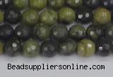 CUJ100 15.5 inches 4mm faceted round African green autumn jasper beads