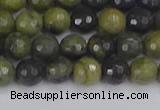 CUJ101 15.5 inches 6mm faceted round African green autumn jasper beads