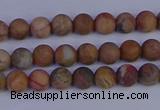 CVJ10 15.5 inches 4mm round matte venus jasper beads wholesale