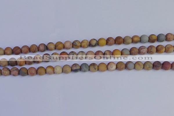 CVJ12 15.5 inches 8mm round matte venus jasper beads wholesale