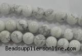 CWB201 15.5 inches 6mm round natural white howlite beads wholesale