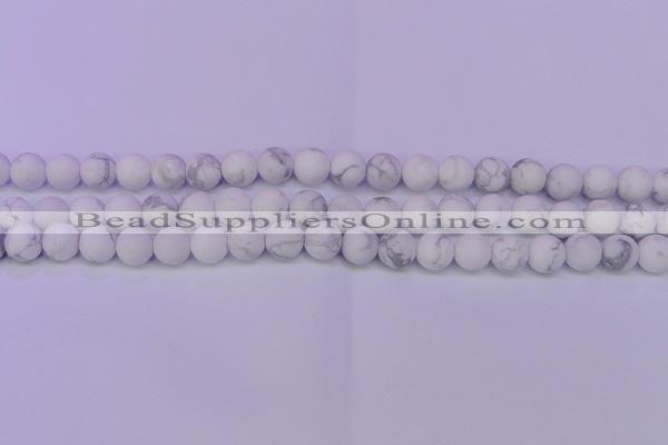 CWB220 15.5 inches 4mm round matte white howlite beads