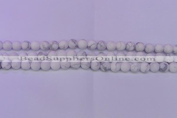 CWB222 15.5 inches 8mm round matte white howlite beads