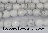 CWB231 15.5 inches 6mm faceted round white howlite beads