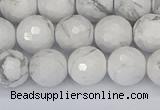 CWB232 15.5 inches 8mm faceted round white howlite beads