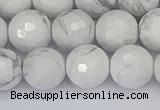 CWB233 15.5 inches 10mm faceted round white howlite beads