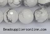 CWB234 15.5 inches 12mm faceted round white howlite beads