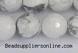 CWB235 15.5 inches 14mm faceted round white howlite beads