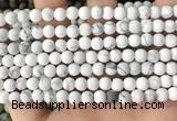 CWB251 15.5 inches 6mm round matte white howlite beads wholesale