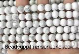 CWB252 15.5 inches 8mm round matte white howlite beads wholesale