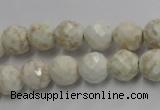 CWB303 15.5 inches 10mm faceted round howlite turquoise beads