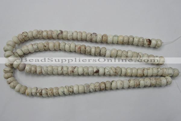 CWB322 15.5 inches 6*10mm rondelle howlite turquoise beads wholesale