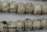 CWB323 15.5 inches 10*14mm rondelle howlite turquoise beads wholesale