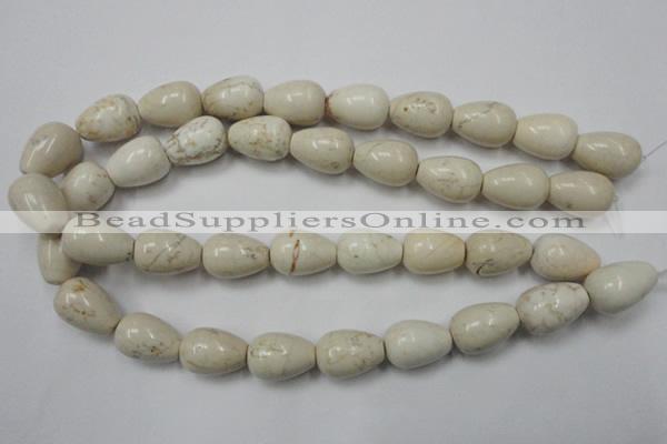 CWB334 15.5 inches 15*22mm teardrop howlite turquoise beads