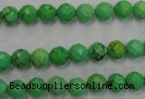 CWB391 15.5 inches 6mm faceted round howlite turquoise beads