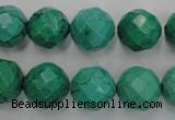 CWB404 15.5 inches 12mm faceted round howlite turquoise beads