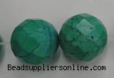 CWB408 15.5 inches 20mm faceted round howlite turquoise beads