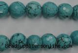 CWB423 15.5 inches 10mm faceted round howlite turquoise beads