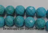 CWB434 15.5 inches 12mm faceted round howlite turquoise beads