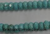 CWB443 15.5 inches 5*8mm faceted rondelle howlite turquoise beads