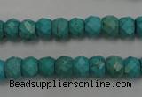 CWB444 15.5 inches 6*8mm faceted rondelle howlite turquoise beads