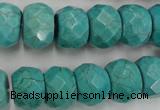 CWB453 15.5 inches 10*14mm faceted rondelle howlite turquoise beads