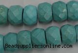 CWB455 15.5 inches 10*14mm faceted rondelle howlite turquoise beads