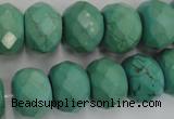 CWB456 15.5 inches 12*16mm faceted rondelle howlite turquoise beads