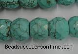 CWB458 15.5 inches 13*15mm faceted rondelle howlite turquoise beads