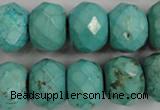 CWB459 15.5 inches 12*18mm faceted rondelle howlite turquoise beads