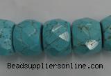 CWB461 15.5 inches 14*20mm faceted rondelle howlite turquoise beads