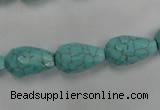 CWB471 15.5 inches 10*16mm faceted teardrop howlite turquoise beads