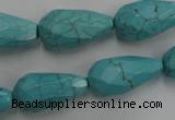 CWB474 15.5 inches 12*22mm faceted teardrop howlite turquoise beads