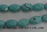 CWB481 15.5 inches 8*12mm faceted rice howlite turquoise beads