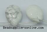 CWB54 20*30mm top-drilled teardrop natural white howlite gemstone beads