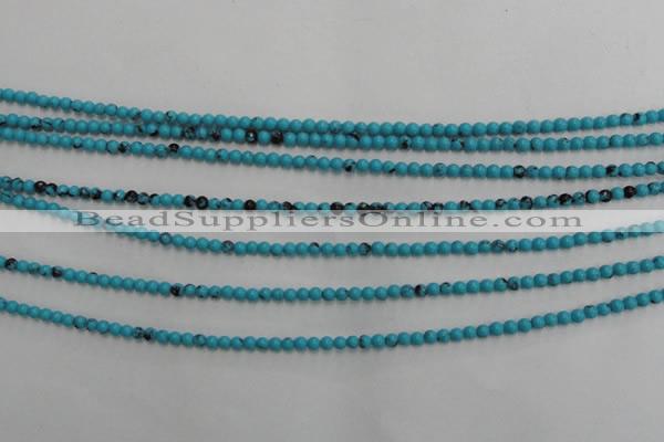 CWB550 15.5 inches 2mm round howlite turquoise beads wholesale