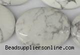 CWB60 15.5 inches 30*40mm oval natural white howlite beads wholesale