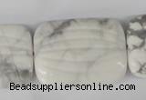 CWB63 15.5 inches 25*35mm carved rectangle natural white howlite beads