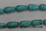 CWB675 15.5 inches 8*14mm teardrop howlite turquoise beads wholesale