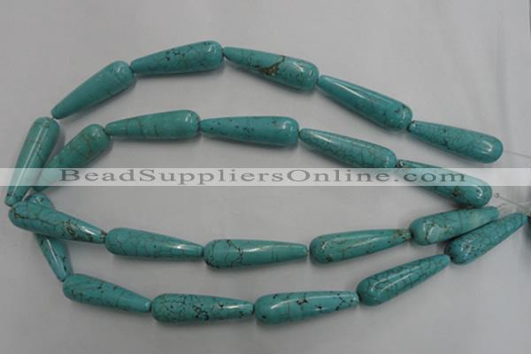 CWB679 15.5 inches 10*38mm teardrop howlite turquoise beads wholesale