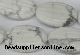 CWB68 15.5 inches 20*30mm carved oval natural white howlite beads