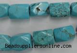 CWB688 15.5 inches 10*14mm faceted nuggets howlite turquoise beads